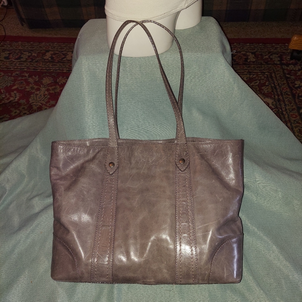 Frye Melissa Shopper Bag Grey Leather